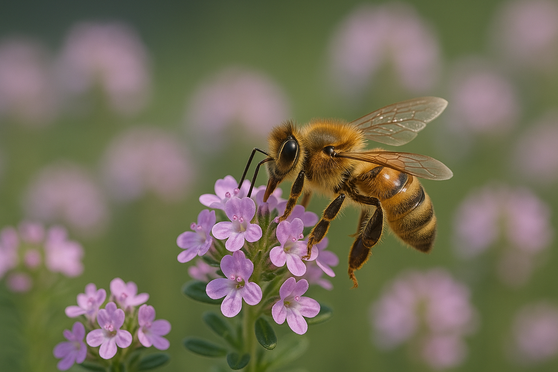 Bee foraging on thyme
